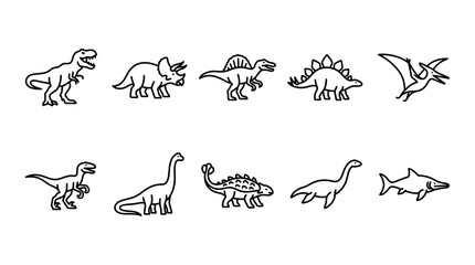 Dinosaur Collection Icons Set © maulanisi