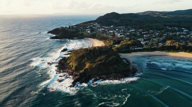 Drone footage of the town Scotts Head on the east coast of Australia