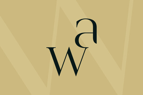 WA or AW letter logo icon design. Classic style luxury initials monogram.