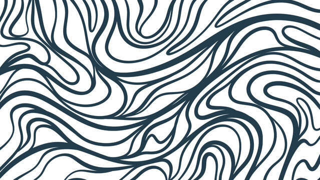 Intricate dark blue dense wavy line pattern overlay on transparent. PNG graphic for modern luxury backgrounds, packaging, and fine art designs.
