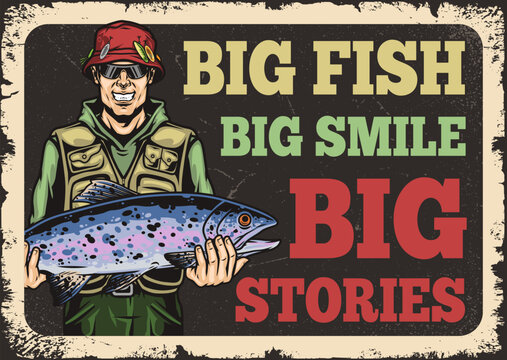 Happy angler holds large trout proudly
