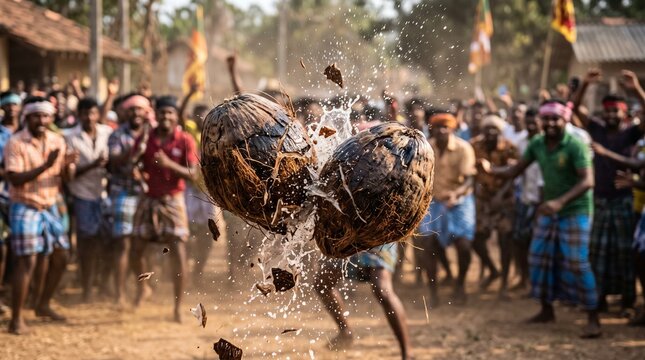 .raditional coconut-smashing ritual 