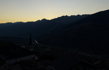  panorama from the Alps, Ergisch, Wasserfall Turtmann in Switzerland  © Angelov