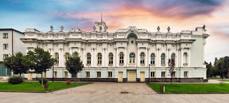 Senaki theater -  Georgia, facade of a classical building