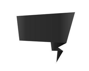 Obraz premium Black origami speech bubble. Blank text bubble design element - abstract geometric vector sign.