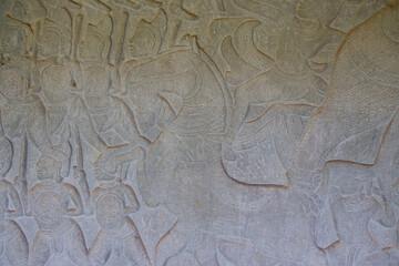 Obraz premium ruined khmer hindu and buddhist temple (angkor vat) in angkor in siem reap in cambodia 