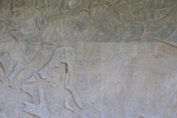 Obraz premium ruined khmer hindu and buddhist temple (angkor vat) in angkor in siem reap in cambodia 