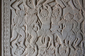 Obraz premium ruined khmer hindu and buddhist temple (angkor vat) in angkor in siem reap in cambodia 
