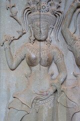 Obraz premium ruined khmer hindu and buddhist temple (angkor vat) in angkor in siem reap in cambodia 