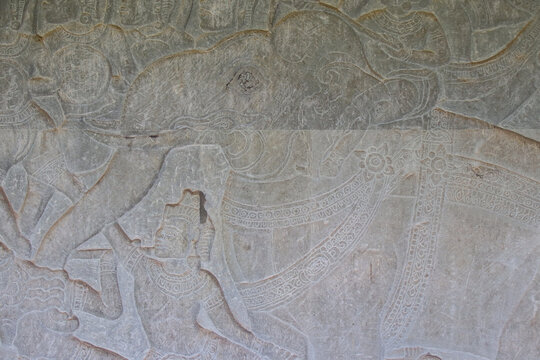 ruined khmer hindu and buddhist temple (angkor vat) in angkor in siem reap in cambodia 