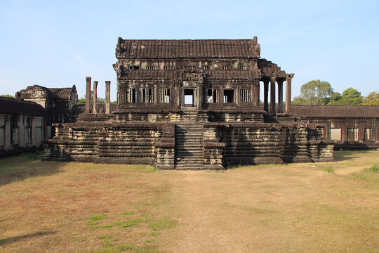 ruined khmer hindu and buddhist temple (angkor vat) in angkor in siem reap in cambodia 