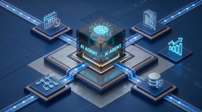 AI agent network connecting data workflow and analytics
