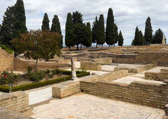 Obraz premium Italica, an ancient Roman city in Hispania; its site is close to the town of Santiponce in the province of Seville, Spain.