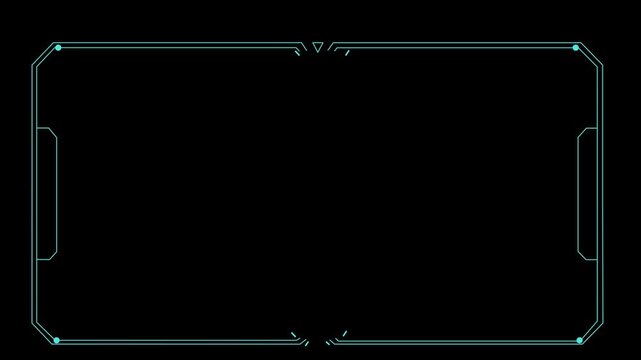 Universal Technology Line and frame Video overlay Futuristic HUD Head up display interface template with basic geometry line element.motion animate 4k video.