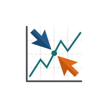 Interactive Analytics Chart with Cursor Selecting Data Point Vector Icon