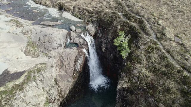 Waterfall at Fairy Pools on Isle of Skye, Scotland