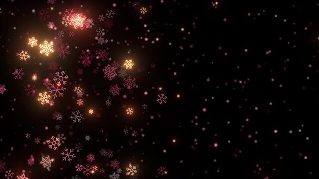 falling pink christmas snow particle overlay animation