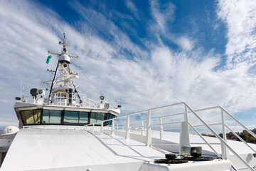 Navigation bridge and radar mast of modern passenger ship or ferry © dechevm