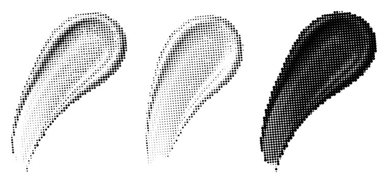 Halftone glossy shimmering liquid swatches of makeup and cosmetic, isolated on transparent background