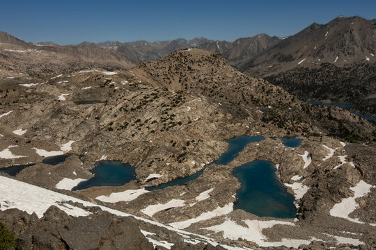 Looking Down From Glen Pass Along The JMT To Blue Pools Below In Kings Canyon