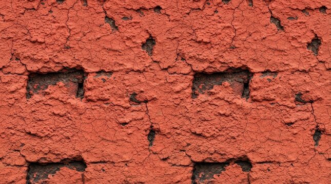 Close up textured red brick wall background