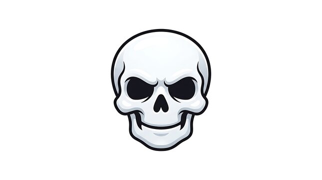 Stylized human skull icon with an aggressive expression