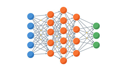 Obraz premium Artificial Neural Network Diagram Showing Input Hidden and Output Layers