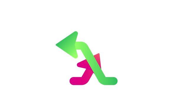 Animated crossed arrows icon for exchange and direction 4K Stock footage