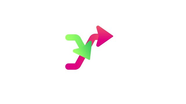 Animated crossed arrows icon for switching and exchange 4K Stock footage