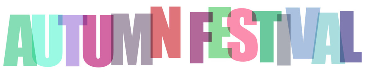 Colorful decorative typography text reading autumn festival isolated on a transparent background © Sharmin