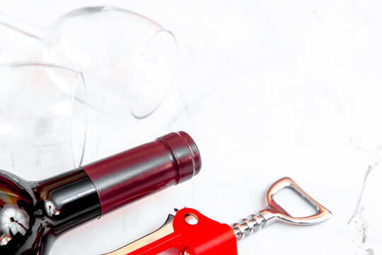 concept Valentine Day with wine top view mock up