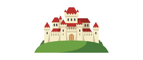 Obraz premium Fantasy Castle Illustration Isolated on Transparent Background
