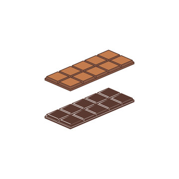 Isometric Milk And Dark Chocolate Bar Vector Illustration
