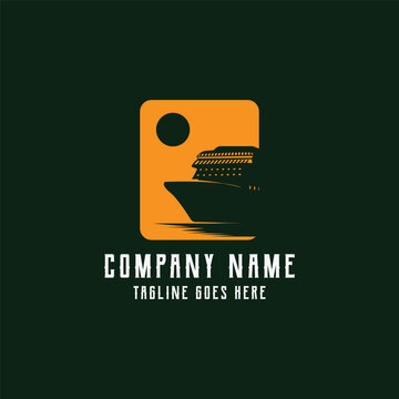 Vintage Retro Cruise Ship Ocean Travel Logo Vector