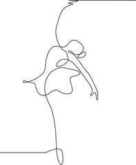 Minimalist One Line Ballet Dancer Illustration © Md Hasan