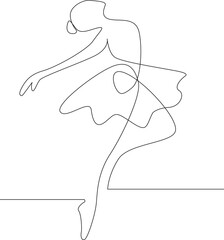 Minimalist One Line Ballet Dancer Illustration © Md Hasan