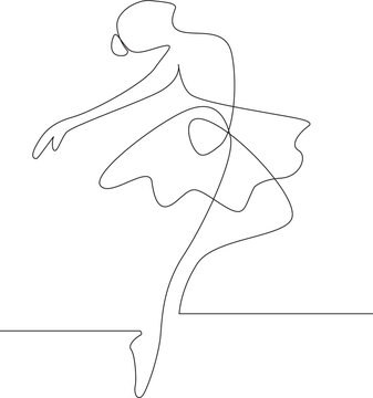 Minimalist One Line Ballet Dancer Illustration