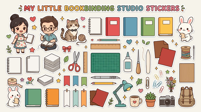 Cute School Supplies Studio Pack Stickers.