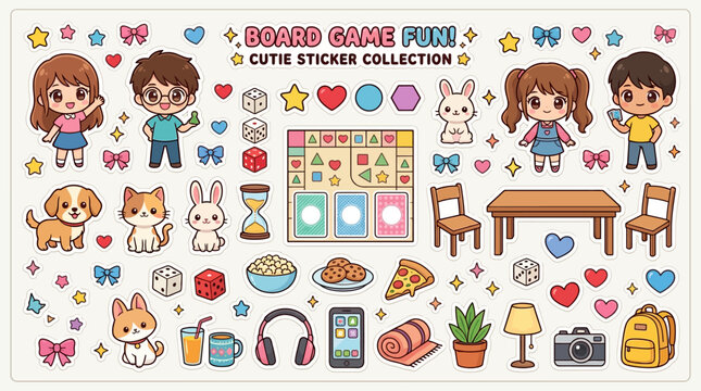Cute Sticker Pack Characters and Scenes.