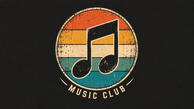 Music club logo design with colors