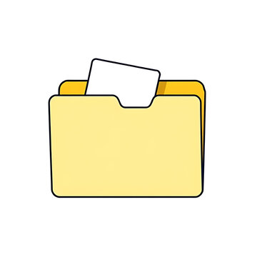 A simple colored flat vector illustration of an office file folder, representing data storage, document organization, and file management, isolated on white.