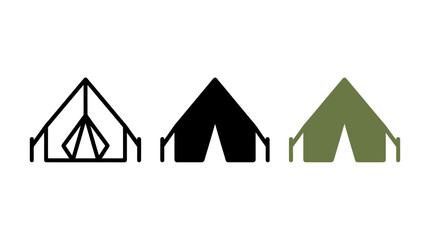 Military tent icon design set vector illustration isolated on white background © Al Rafi