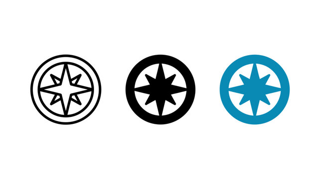 Navigation compass icon set design vector illustration for graphic projects
