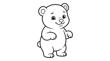 Obraz premium Cute Little Bear Coloring Page for Kids