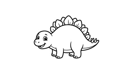 Cute Stegosaurus Dinosaur Coloring Page for Kids © Gembstd