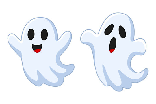 Vector illustration of Halloween Ghosts on transparent background