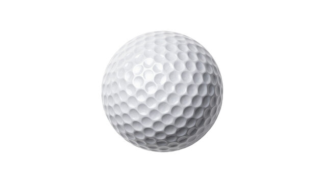 White dimpled golf ball, isolated on transparent background