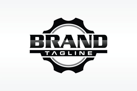 Gear Cogwheel Logo with Tagline Composition
