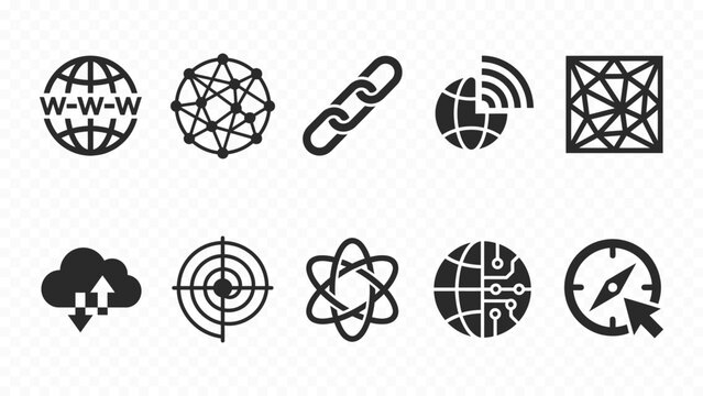 Atoms Molecules and Science Chemistry Research Glyph Icon Set - Atom Symbol, Molecule Structure, Chemistry Science, Nuclear Atom Solid Vector