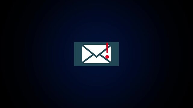Message pointing at mail icon, Gmail message notification concept, network security, mobile phone, 4k motion graphic animation.
